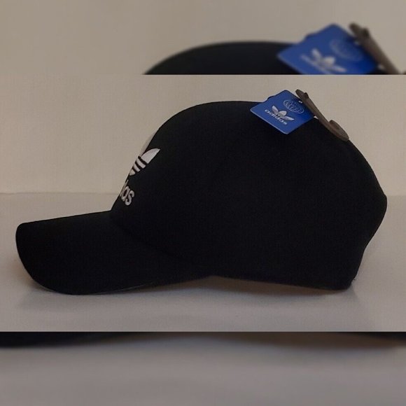 ADIDAS ORIGINALS SNAPBACK HAT MEN'S ADJUSTABLE EMBROIDERED WHITE LOGO BLACK OS - Picture 2 of 10